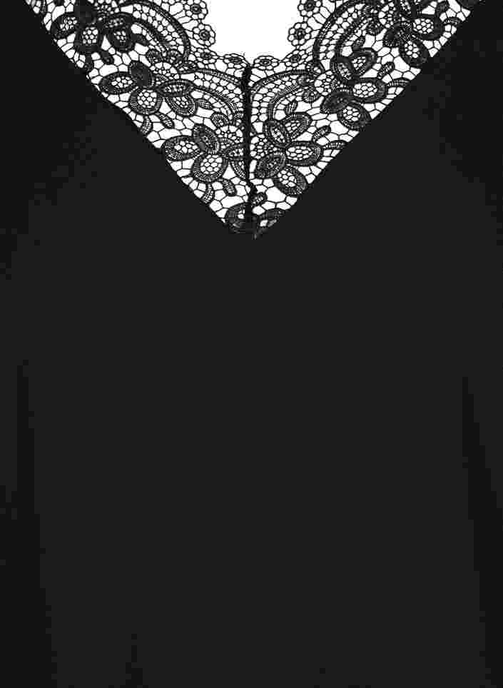 Mekko pitsillä ja 3/4-hihoilla, Black, Packshot image number 2