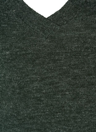 Meleerattu neulemekko v-aukolla , Darkest Spruce melange, Packshot image number 2