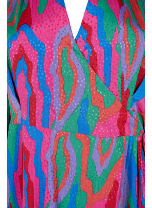 Pitkähihainen kietaisumekko kuosilla, Colorfull Art Print, Packshot image number 2