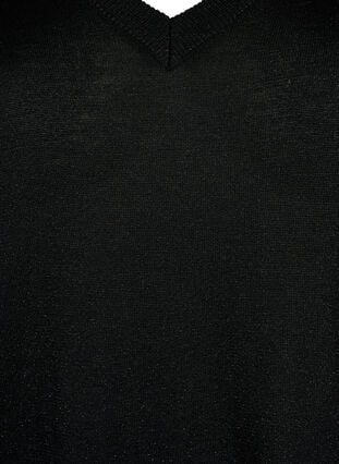 Viskoosineulemekko glitterillä ja halkioilla, Black w. DTM Lurex, Packshot image number 2
