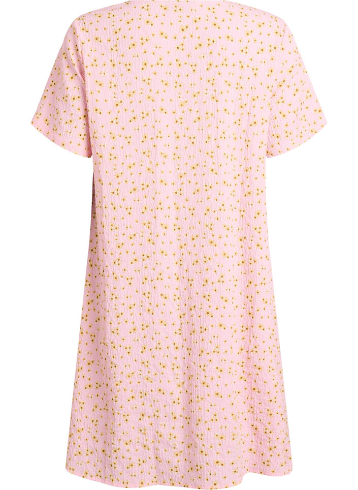Lyhythihainen mekko V-p&auml;&auml;ntiell&auml;, Vaaleanpunainen, Packshot image number 1