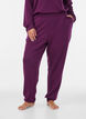 Jerseyhousut korkealla vy&ouml;t&auml;r&ouml;ll&auml; ja taskuilla, Violetti, Model image number 2