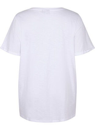 Yksivärinen oversize t-paita v-pääntiellä, Bright White, Packshot image number 1