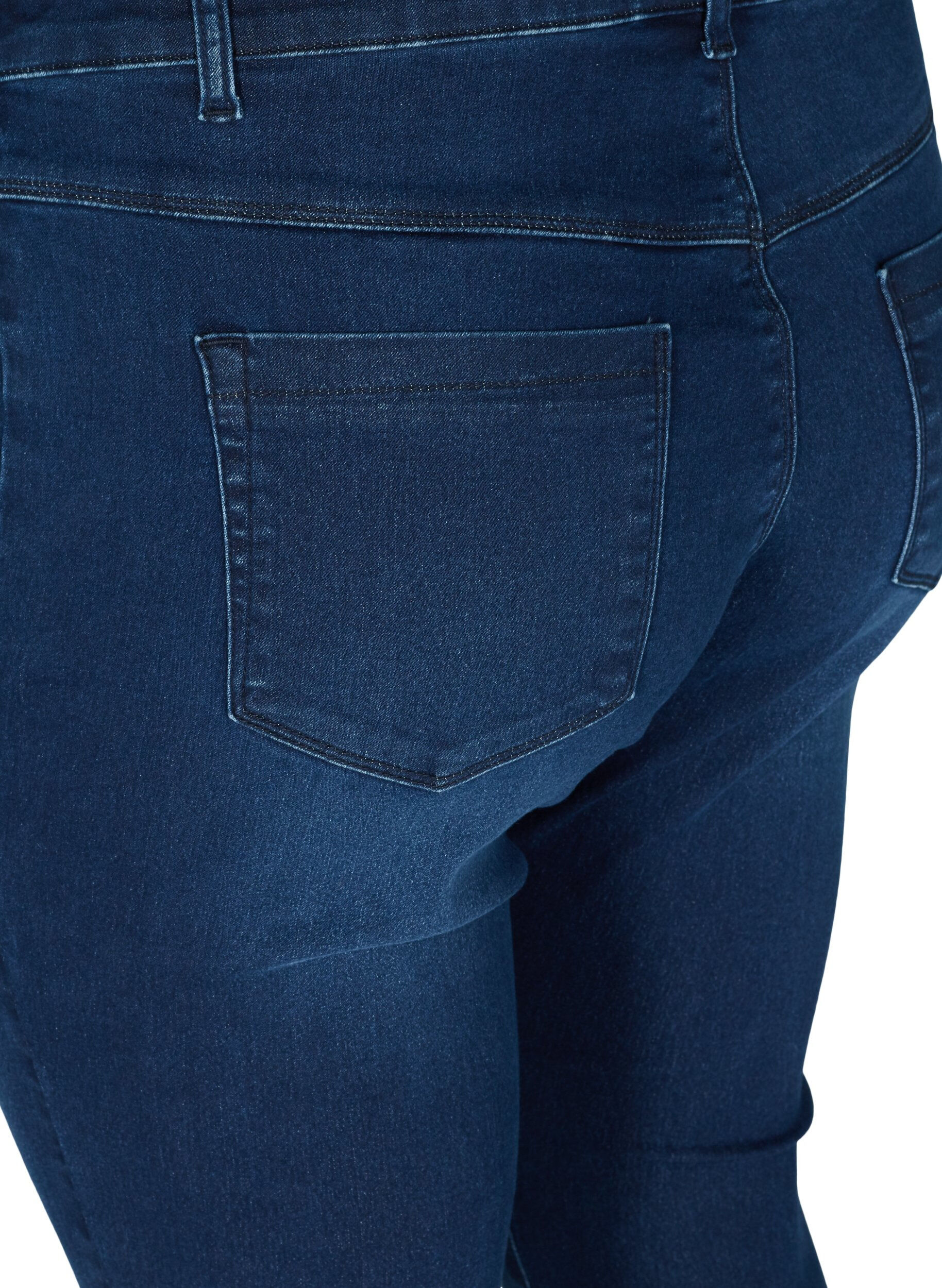 Zizzi Jeggingsit puuvillasekoitteesta, Dark blue denim, Packshot image number 3