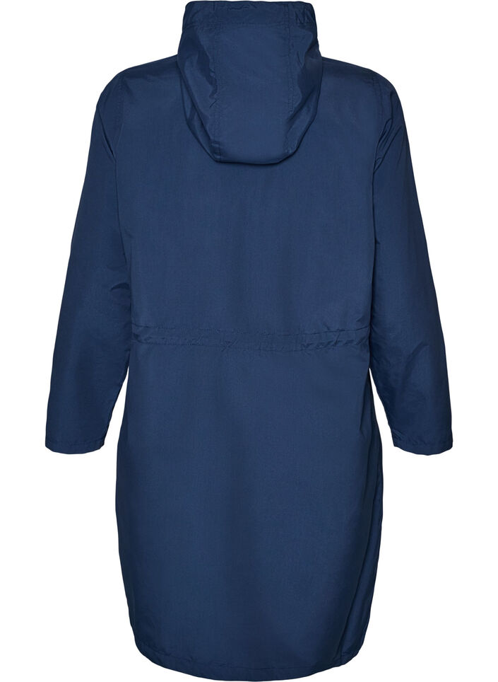Kevyt hupullinen parka, Sininen, Packshot image number 1
