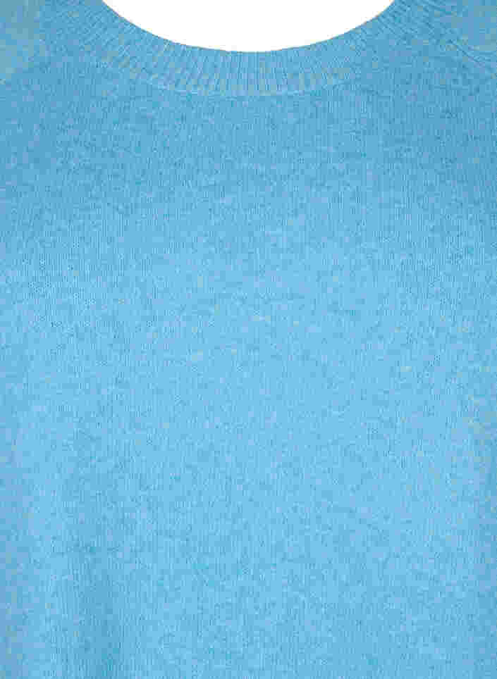 Meleerattu neulepusero nappiyksityiskohdilla, River Blue WhiteMel., Packshot image number 2