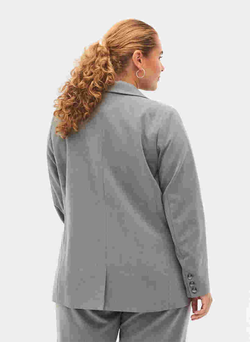 Yksinkertainen bleiseri taskuilla, Medium Grey Melange, Model image number 1