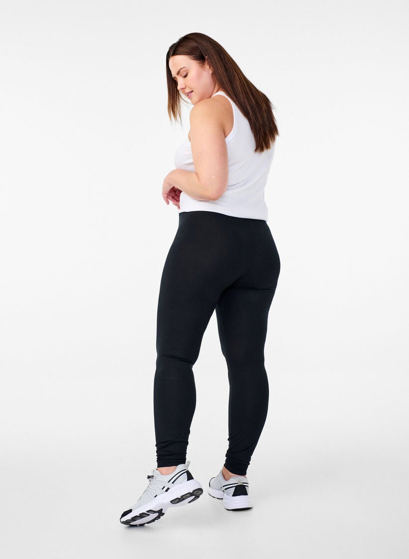 Perusleggingsit extrapitk&auml;ll&auml; lahkeella, Musta, Model image number 2