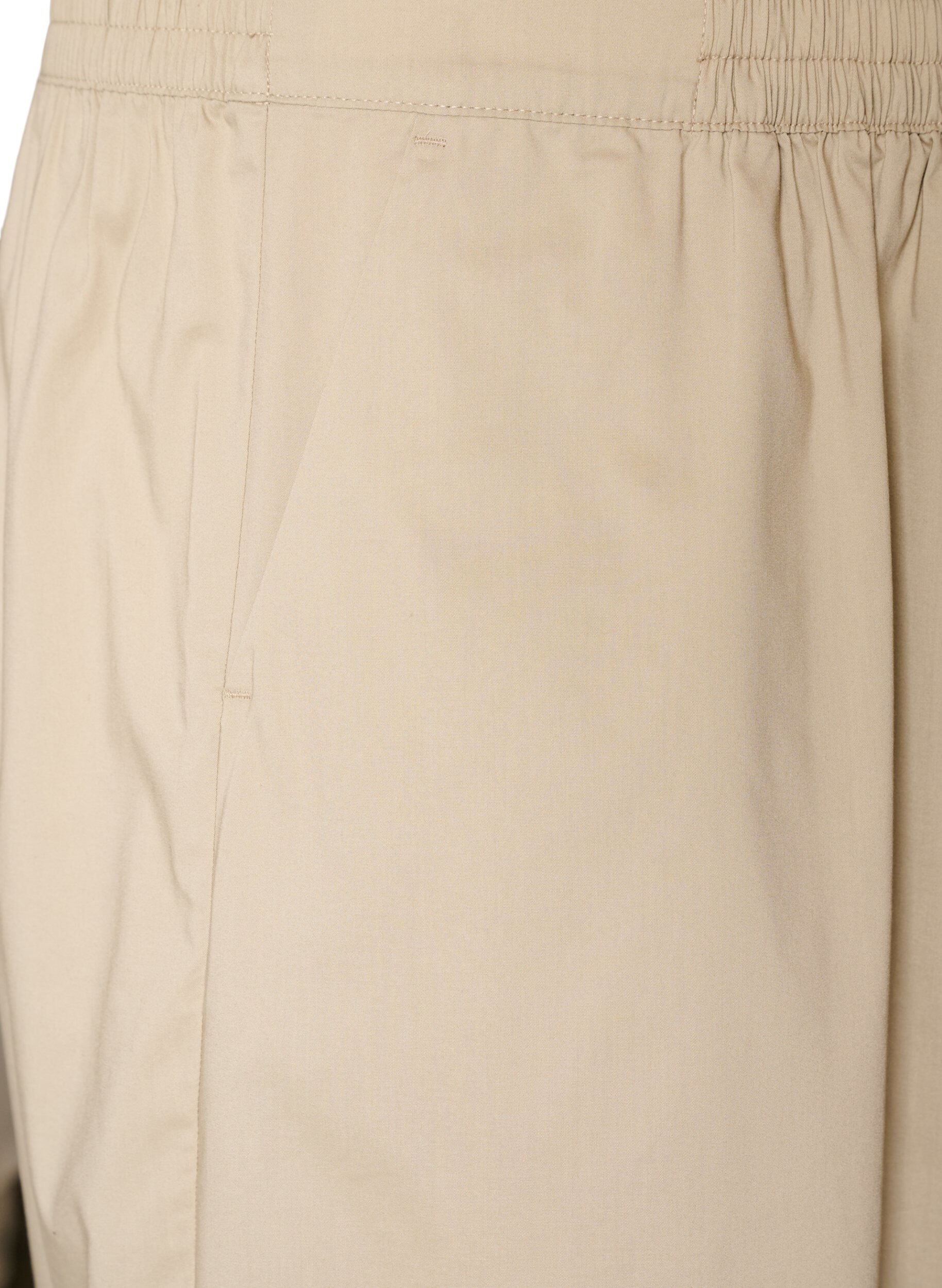 ZizziIlmapallohousut taskuilla ja joustavalla vy&ouml;t&auml;r&ouml;ll&auml;, Beige, Packshot image number 2