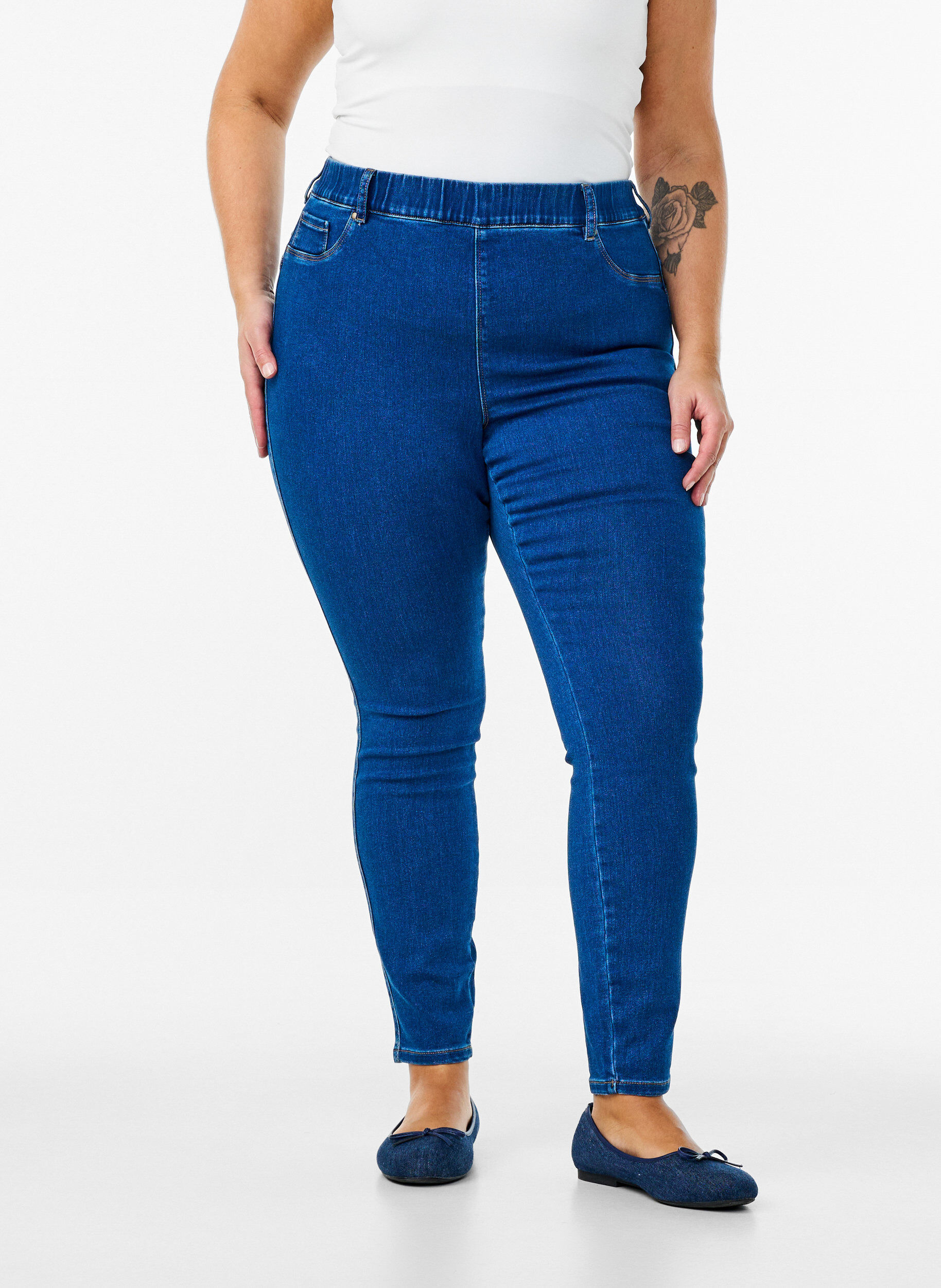 ZizziKorkeavy&ouml;t&auml;r&ouml;iset jeggingsit, Sininen, Model image number 2