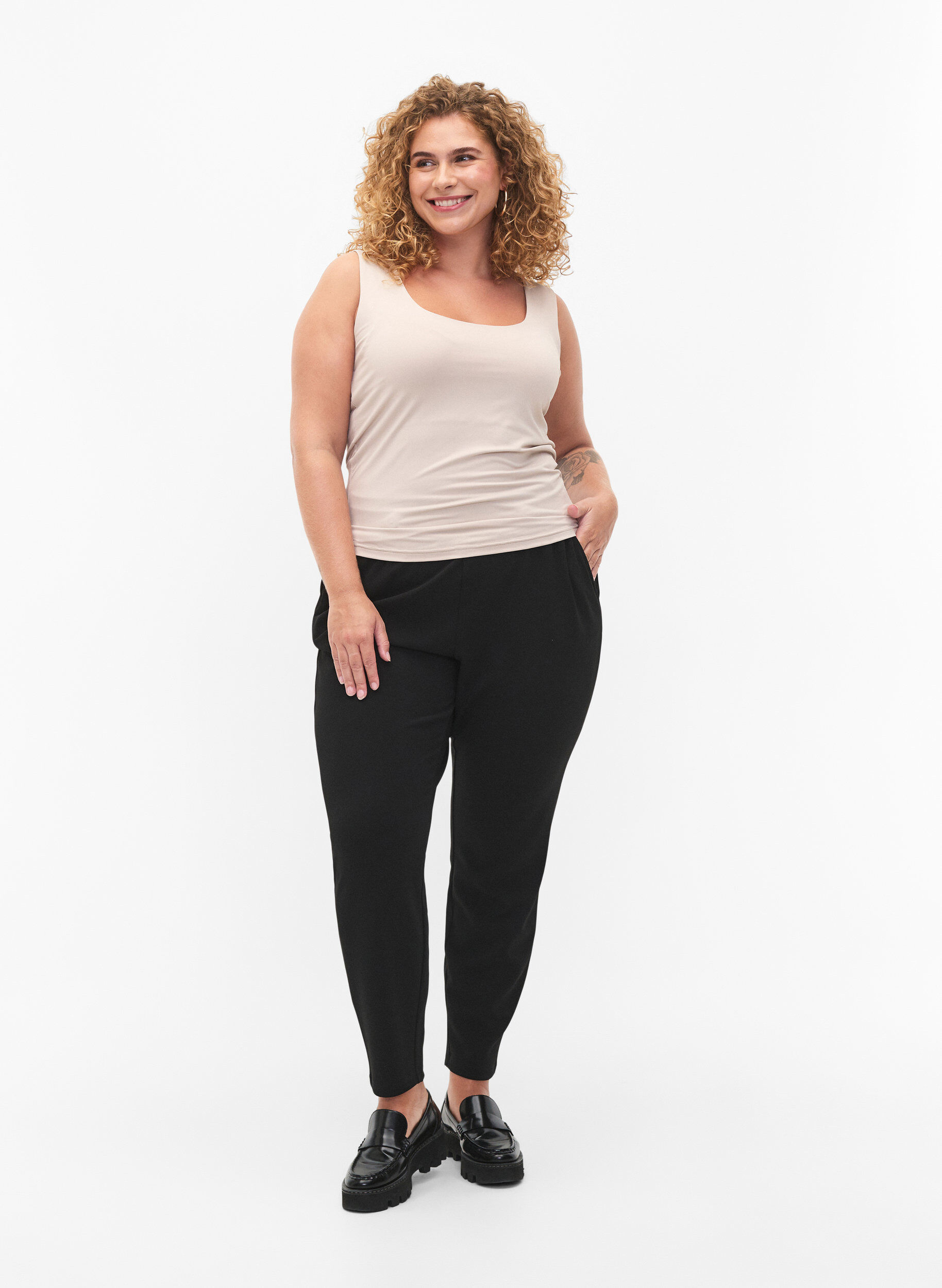 Zizzi Joustava k&auml;&auml;nnett&auml;v&auml; toppi, Silver Gray, Model image number 3