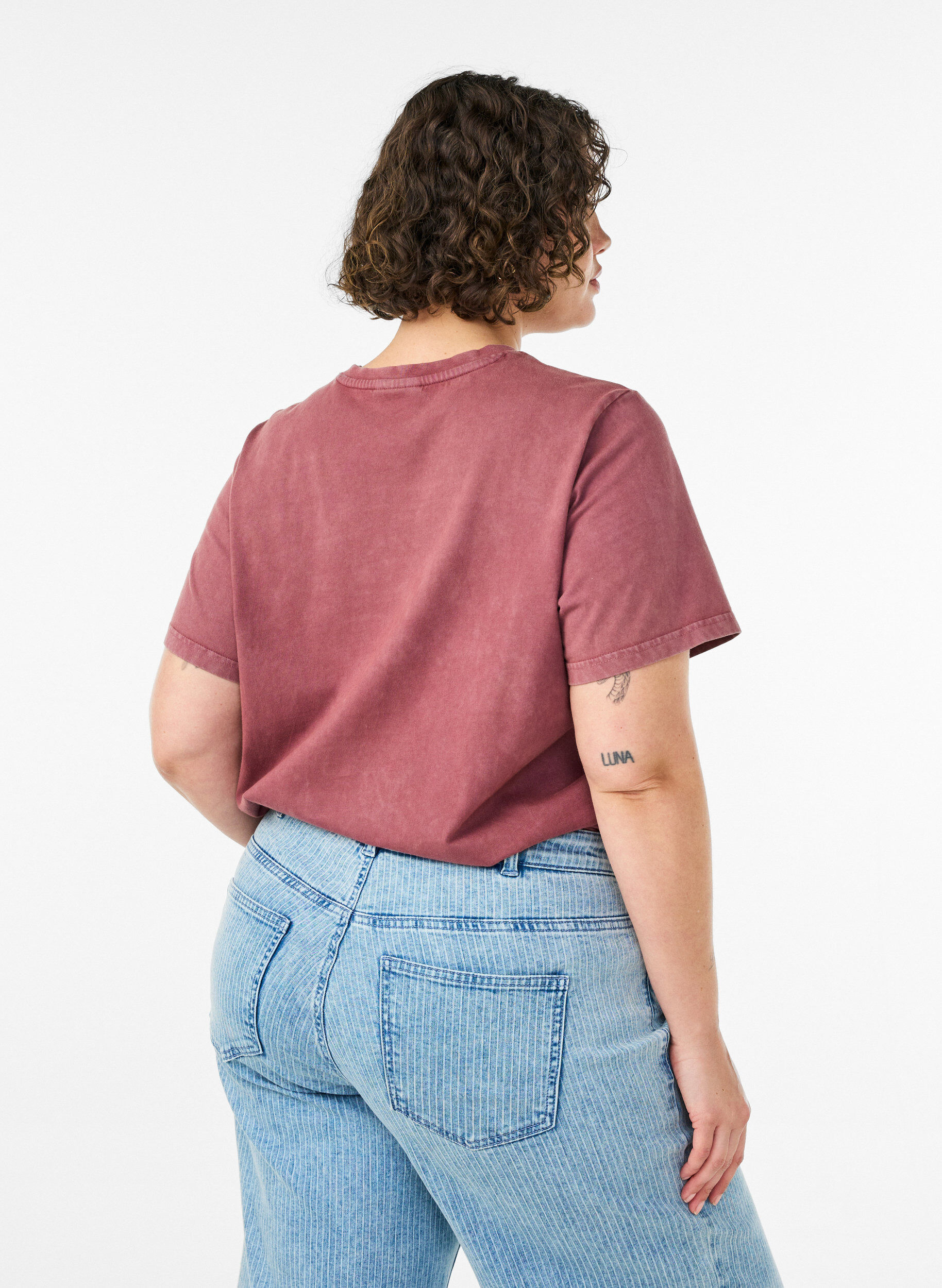 ZizziPuuvillainen T-paita etupainatuksella ja pestyll&auml; lookilla, Punainen, Model image number 2