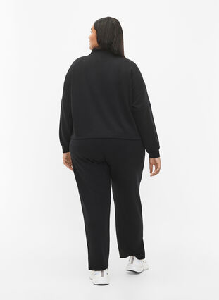 Modaalisekoitteiset housut, joissa on halkio, Black, Model image number 1