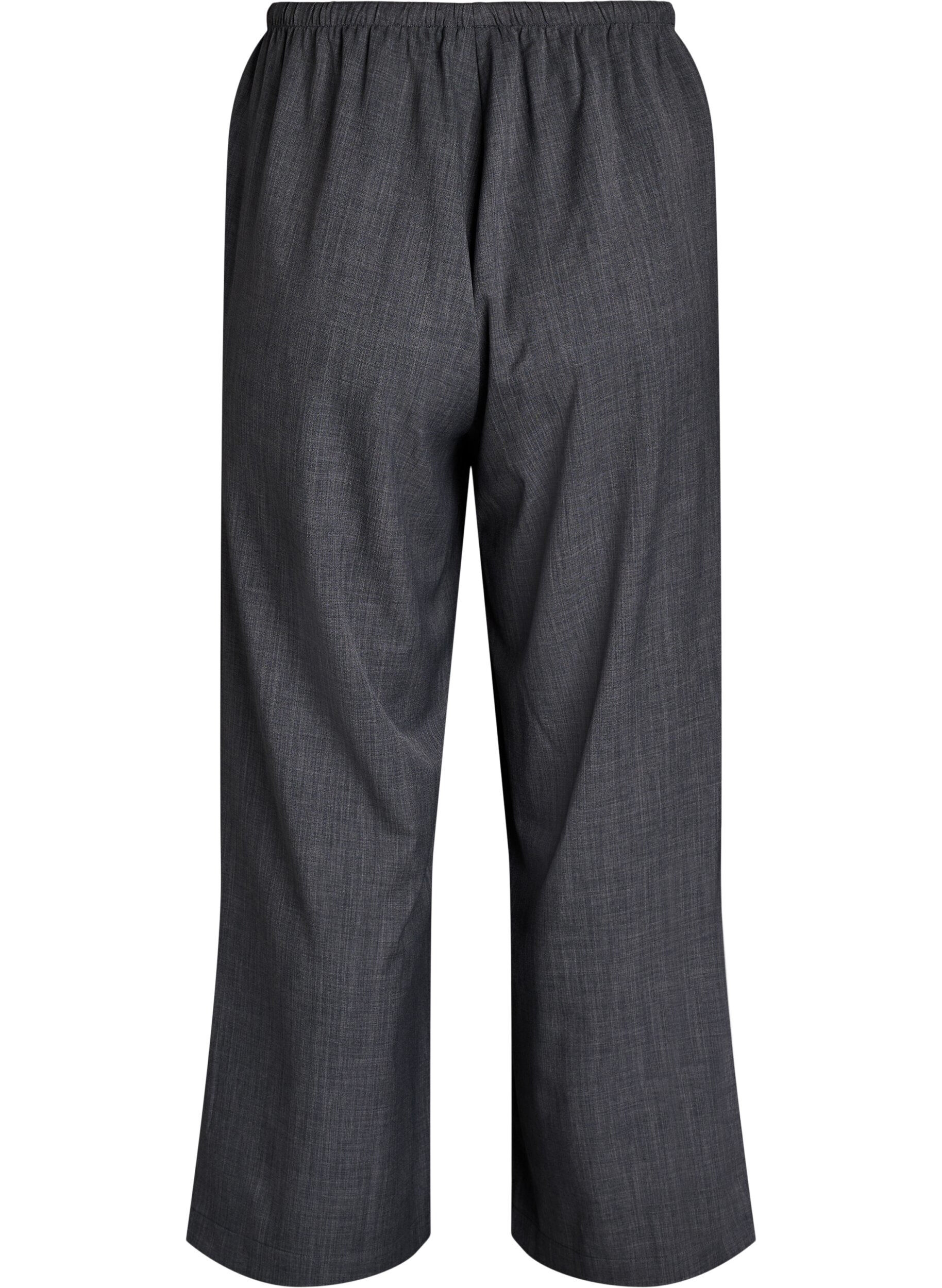 Zizzi Korkeavy&ouml;t&auml;r&ouml;iset housut leveill&auml; lahkeilla, Harmaa, Packshot image number 1