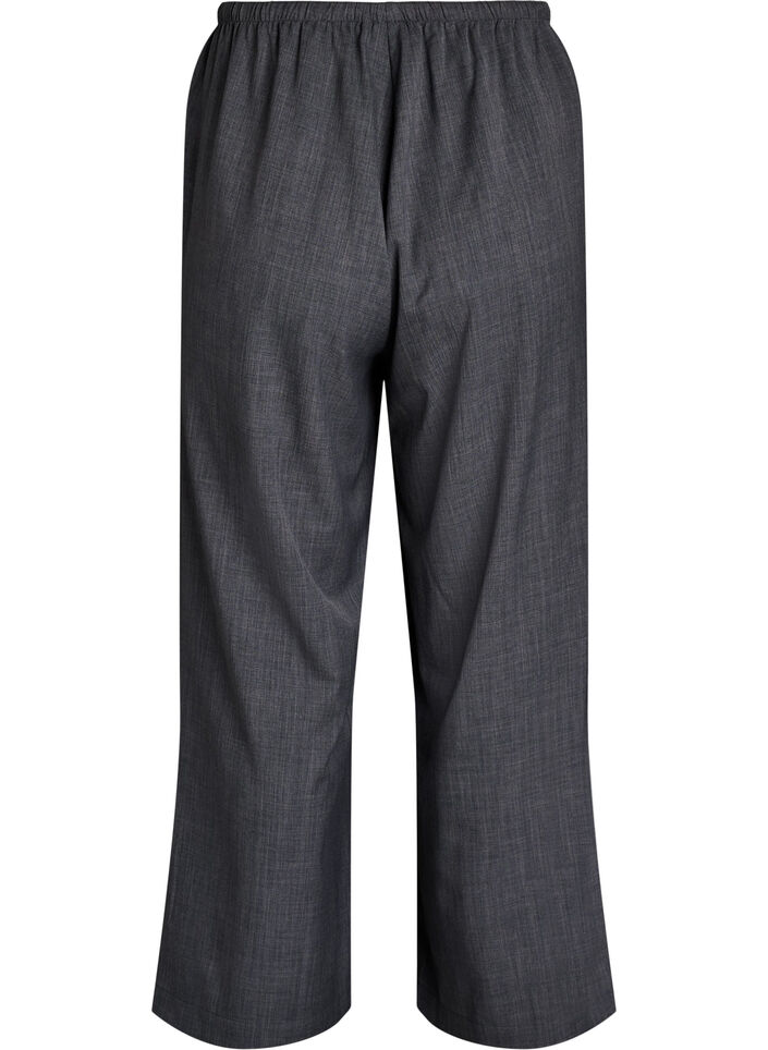 Korkeavy&ouml;t&auml;r&ouml;iset housut leveill&auml; lahkeilla, Harmaa, Packshot image number 1