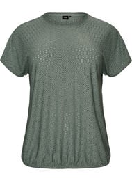 Pusero brodeerauksella ja kevyell&auml; pallomaisella efektill&auml;, Vihre&auml;