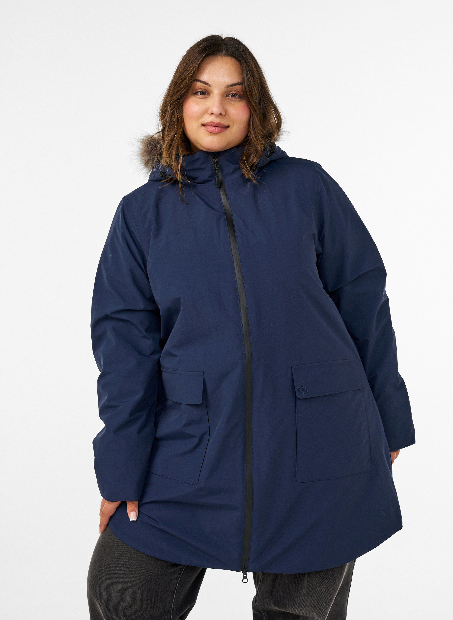 ZizziVedenpit&auml;v&auml; hupullinen parka, Sininen, Model image number 0