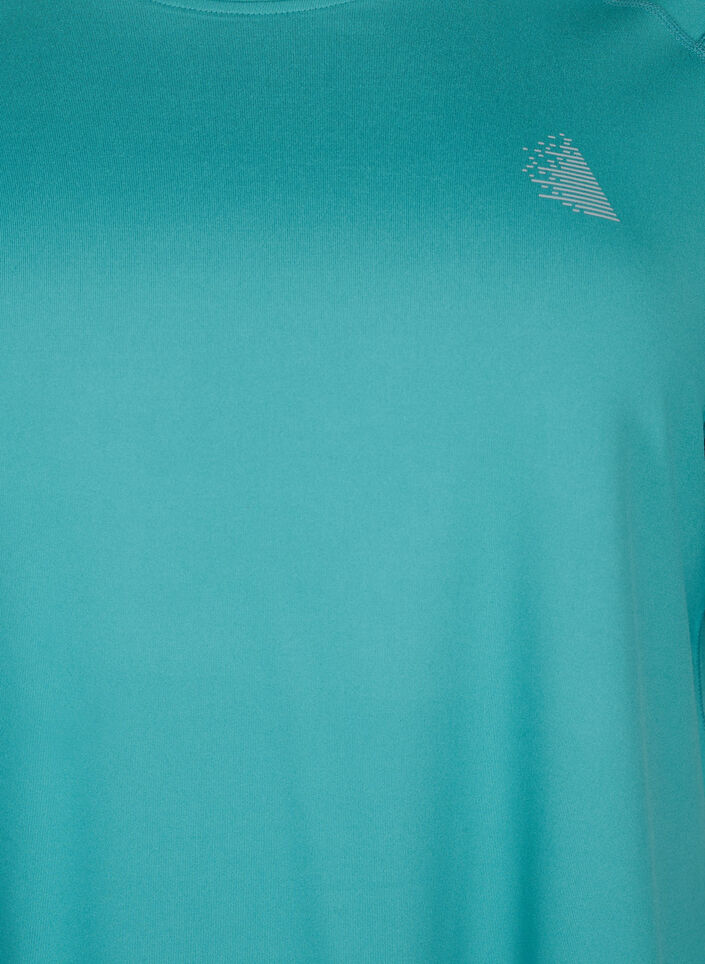 Lyhythihainen t-paita treeniin pyöreällä pääntiellä, Green-Blue Slate, Packshot image number 2