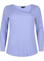 Pitkähihainen T-paita, jossa epäsymmetrinen leikkaus, Lavender Violet