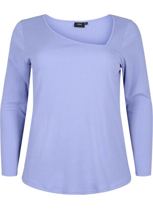Pitkähihainen T-paita, jossa epäsymmetrinen leikkaus, Lavender Violet, Packshot image number 0