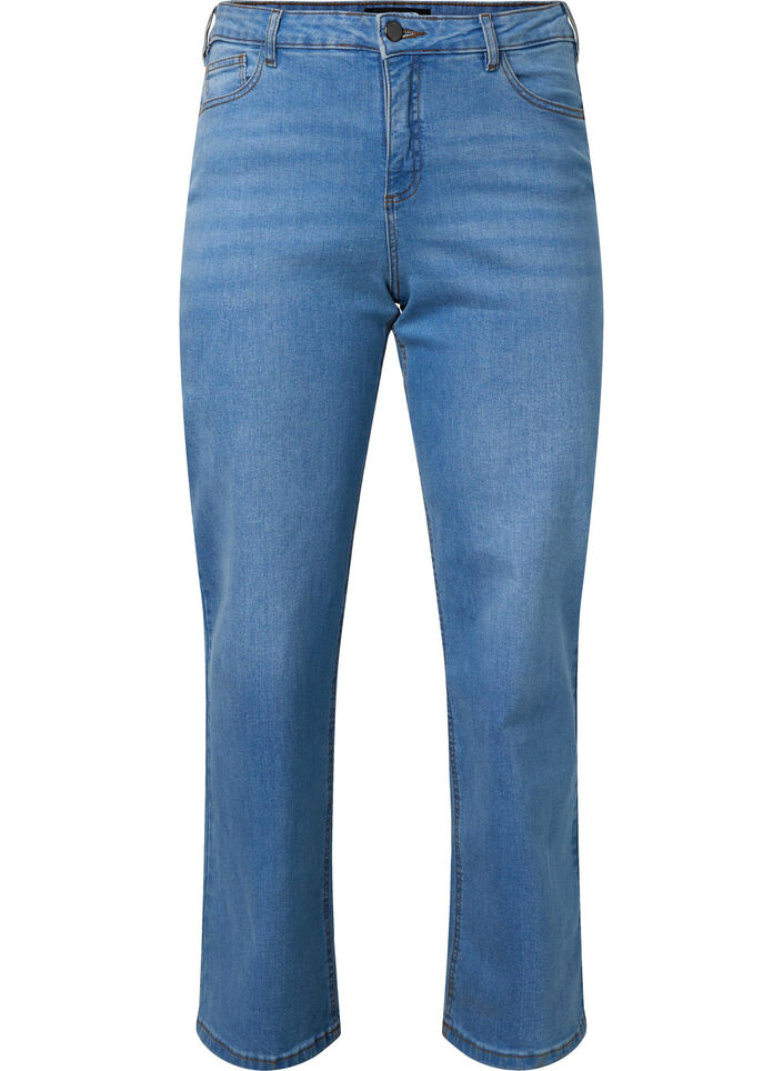 Korkeavyötäröiset Gemma farkut normaalissa mallissa , Light blue, Packshot image number 0