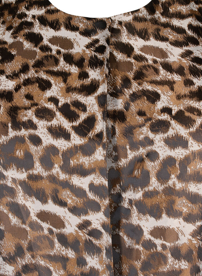 Jacquard Leo -takki puff-hihoilla, Brown Leo AOP, Packshot image number 2