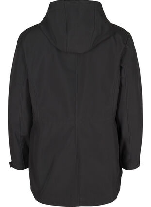 Softshell takki hupulla ja säädettävällä vyötäröllä, Black, Packshot image number 1