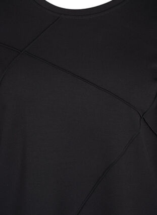 Pitkähihainen pusero koristeellisilla ompeleilla, Black, Packshot image number 2