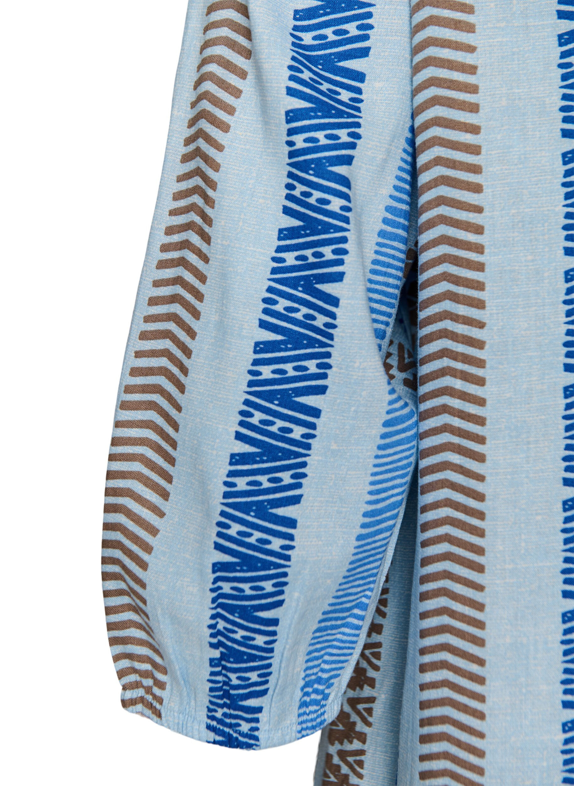 ZizziLyhyt mekko pellavasta ja viskoosista, 3/4-hihoilla, Sininen, Packshot image number 3