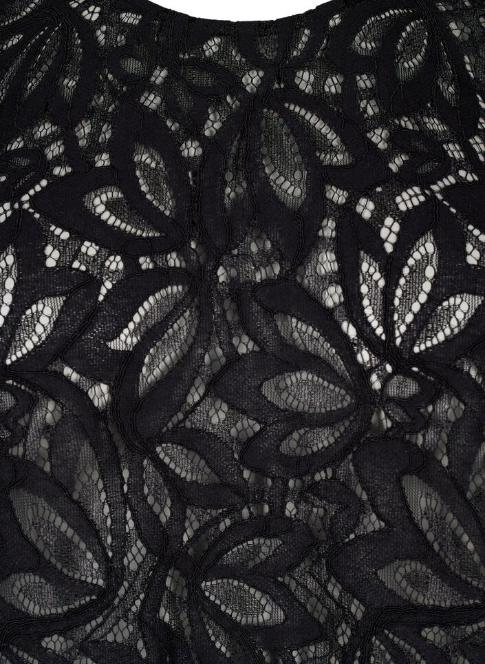 Lyhythihainen pitsipusero, Black, Packshot image number 2