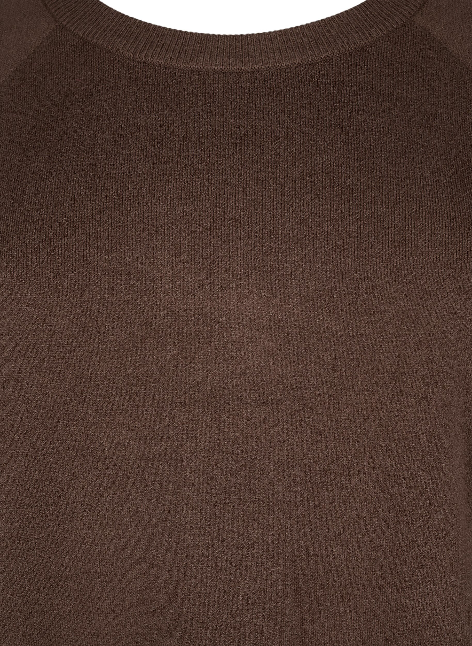 Zizzi Neulemekko, jossa on py&ouml;re&auml; p&auml;&auml;ntie ja halkio., Ruskea, Packshot image number 2