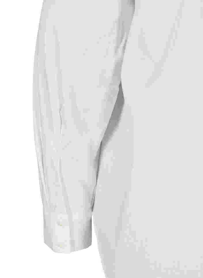 Luomupuuvillainen paitapusero kauluksella ja napeilla, White, Packshot image number 3