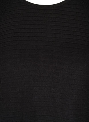 Neulepusero tekstuurilla ja pyöreällä pääntiellä, Black, Packshot image number 2