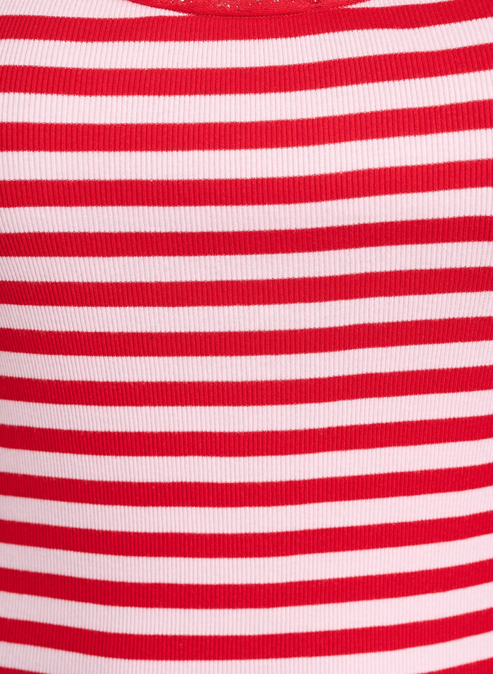 Raidallinen ribbitoppi pitsisomisteella, Vaaleanpunainen, Packshot image number 2