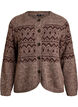 Jacquard-kuviollinen neuletakki, Ruskea, Packshot image number 0