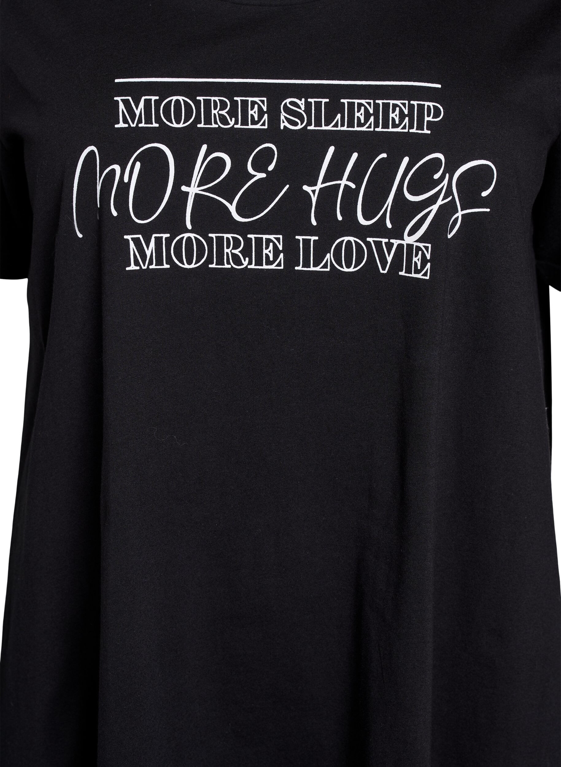 ZizziLyhythihainen y&ouml;paita luomupuuvillaa, Musta, Packshot image number 2