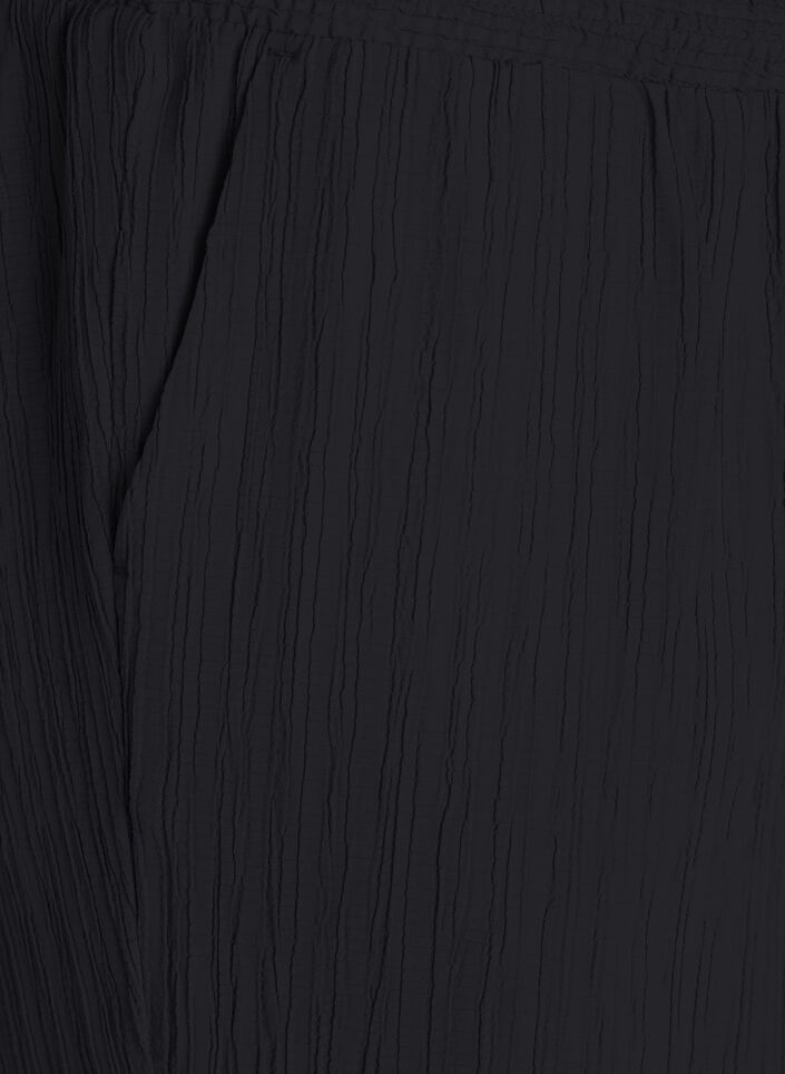 FLASH - Korkeavyötäröiset leveälahkeiset housut, Musta, Packshot image number 2