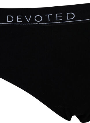 Puuvillaiset alushousut normaalilla vyötäröllä, Black/Upper Font, Packshot image number 2