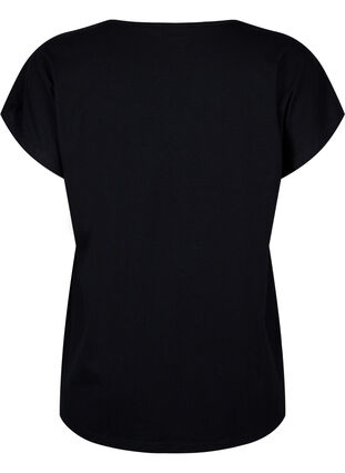 T-paita, jossa on v-pääntie ja rintatasku, Black, Packshot image number 1