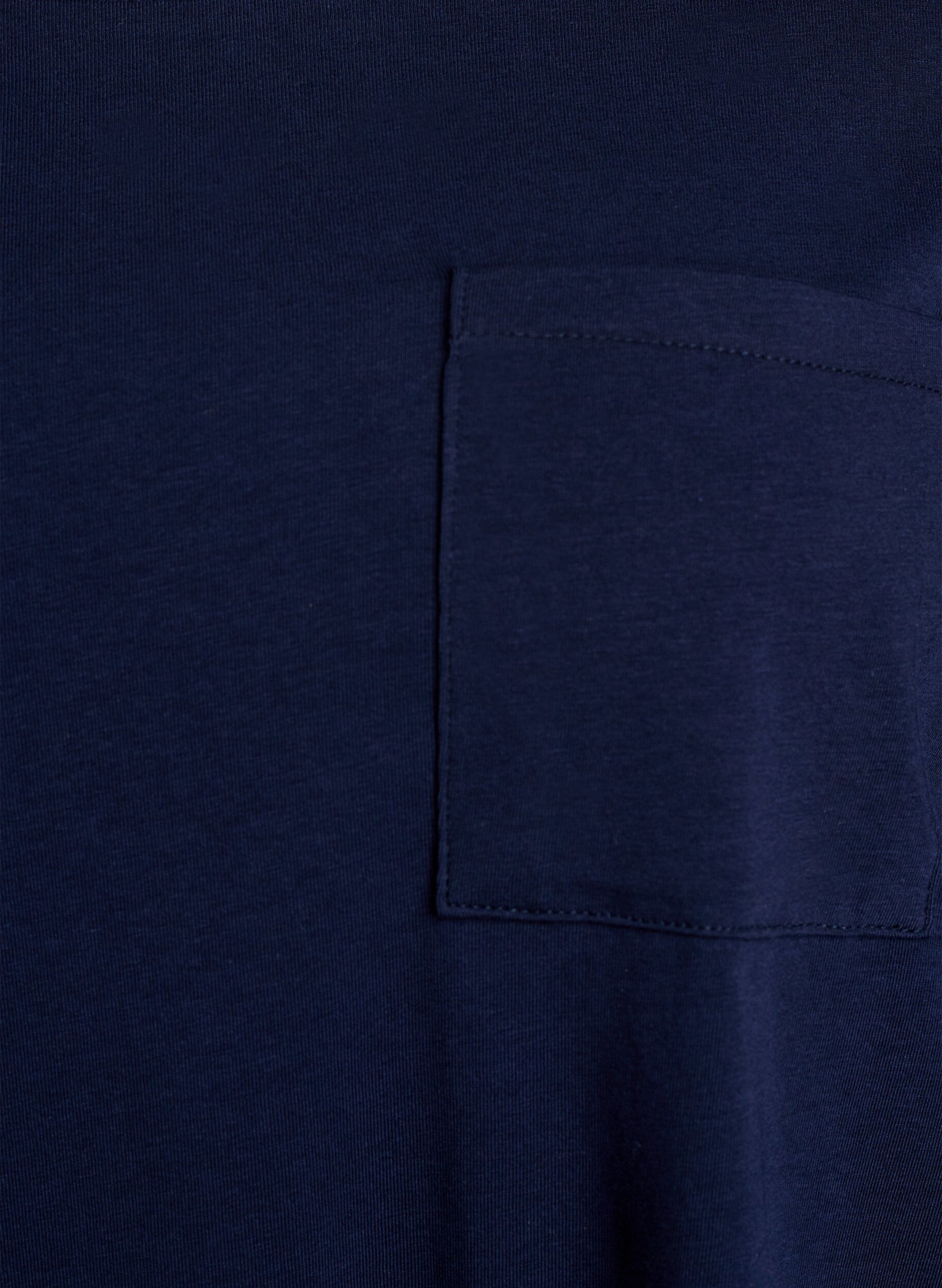 Zizzi Pitk&auml;hihainen pyjaman yl&auml;osa pehme&auml;&auml; puuvillatrikoota, Sininen, Packshot image number 2