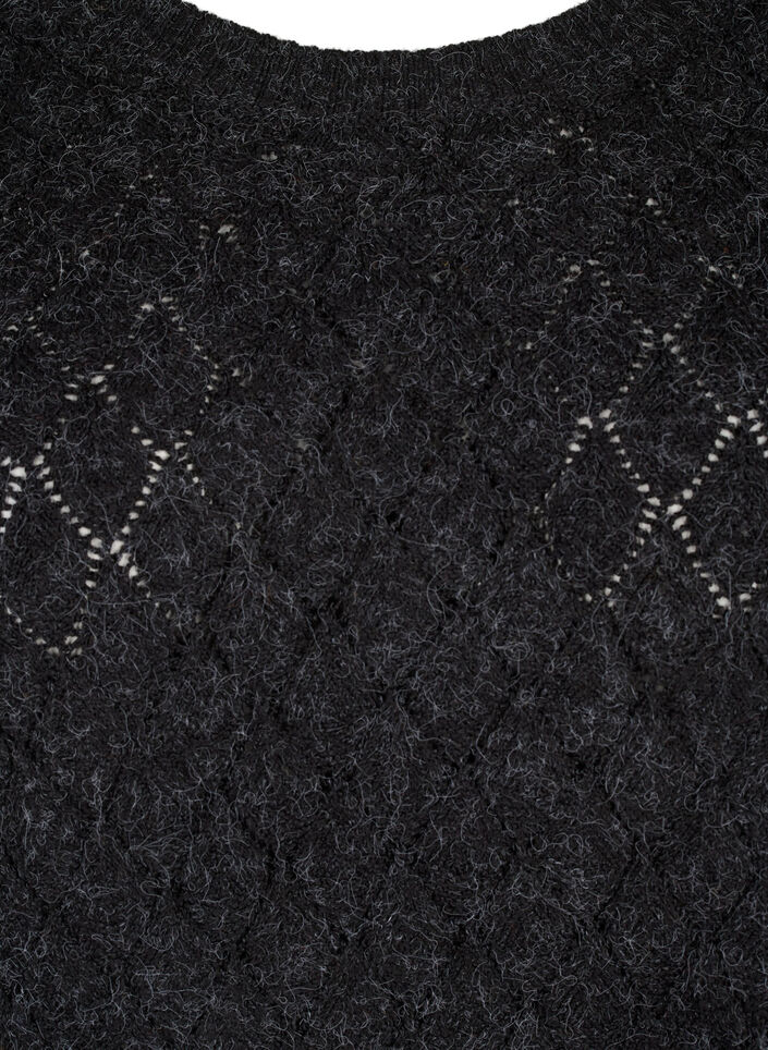 Neulepusero pitsikuviolla, Dark Grey Melange, Packshot image number 2