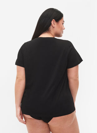 Puuvillainen t-paita painatuksella ja lyhyillä hihoilla, Black Take The Time, Model image number 1