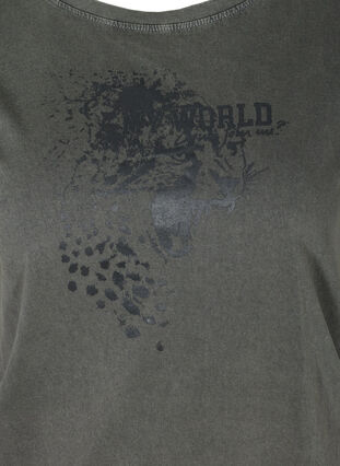 Lyhythihainen happopesty t-paita smokkirypytyksellä , Dark grey acid wash, Packshot image number 2
