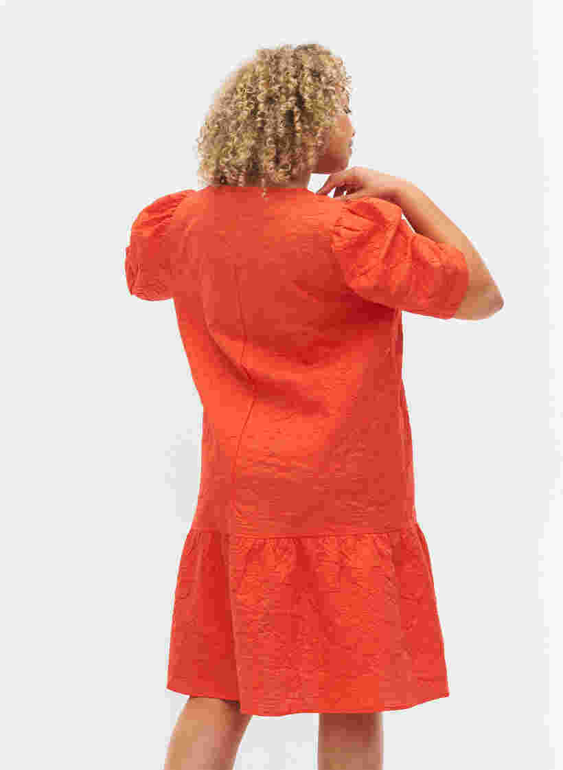 Mekko lyhyillä puffihihoilla, Mandarin Red, Model image number 1