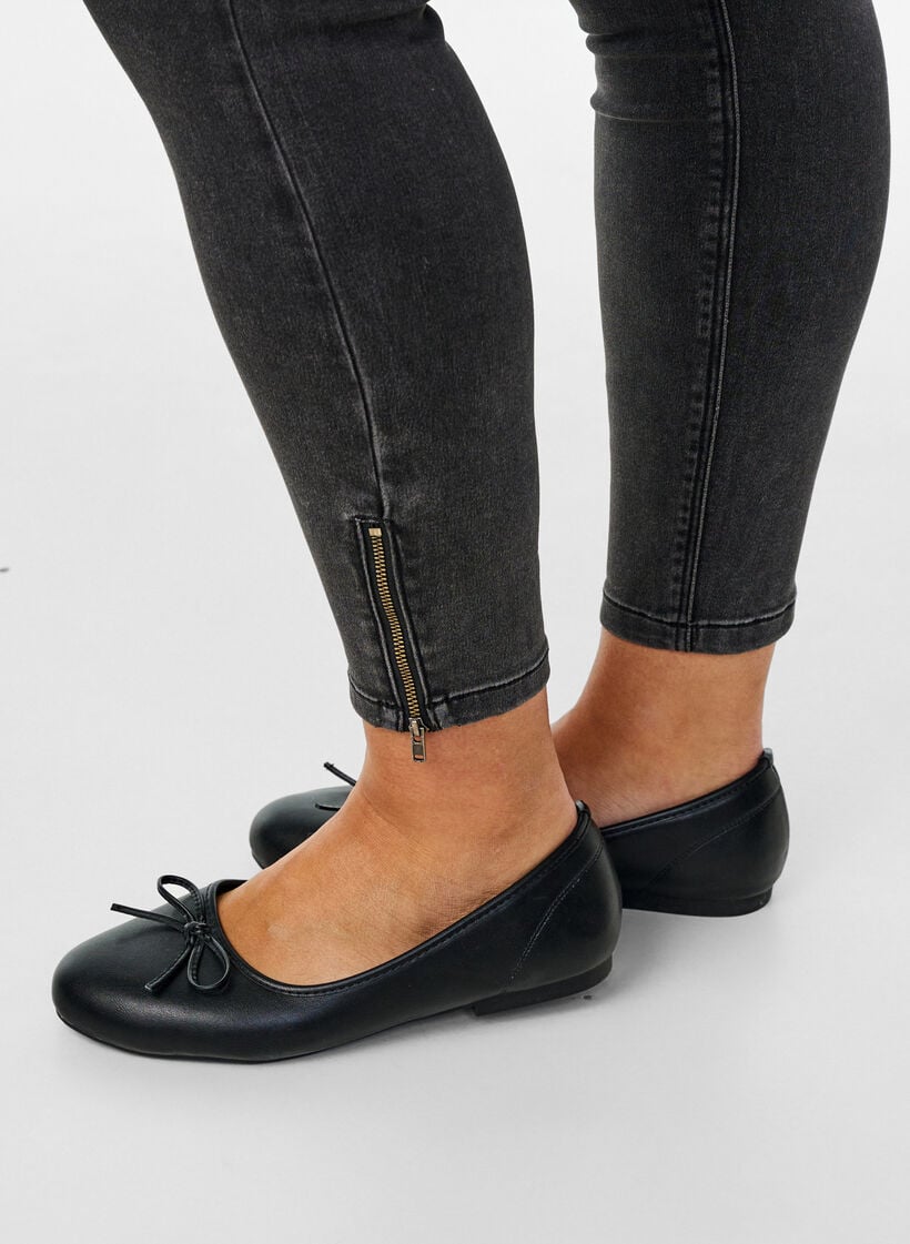 Kropatut Amy-farkut vetoketjulla, Harmaa, Model image number 4