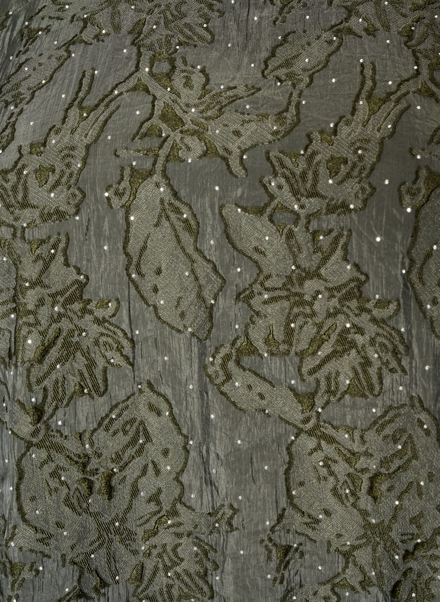 ZizziJacquard-mekko kimaltelevilla yksityiskohdilla ja pussihihoilla, Vihre&auml;, Packshot image number 2