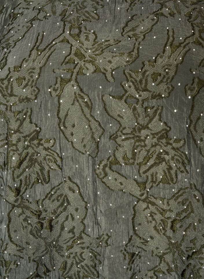 Jacquard-mekko kimaltelevilla yksityiskohdilla ja pussihihoilla, Vihre&auml;, Packshot image number 2