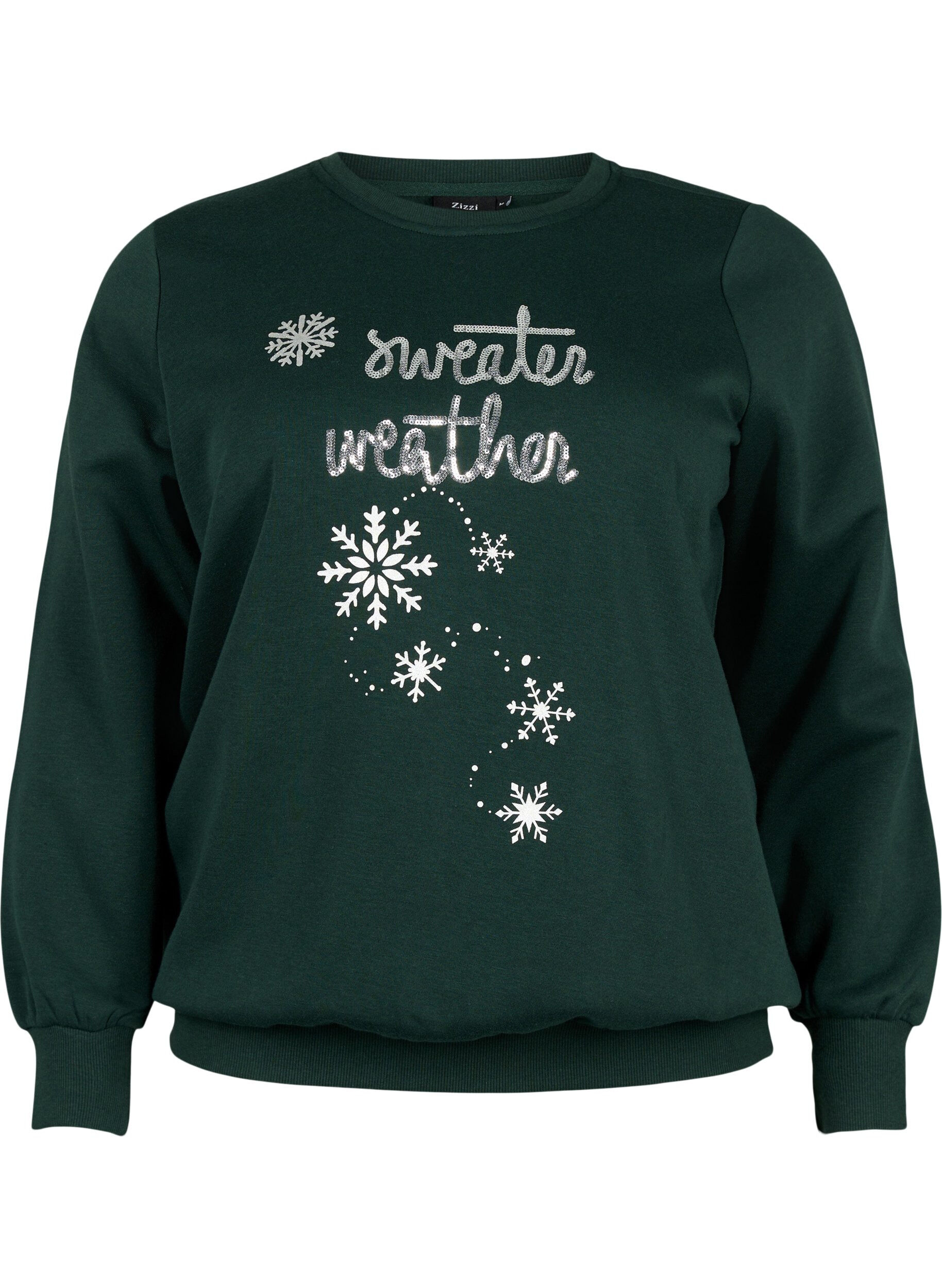 Zizzi Jouluinen collegepaita, Scarab SWEATER, Packshot image number 0