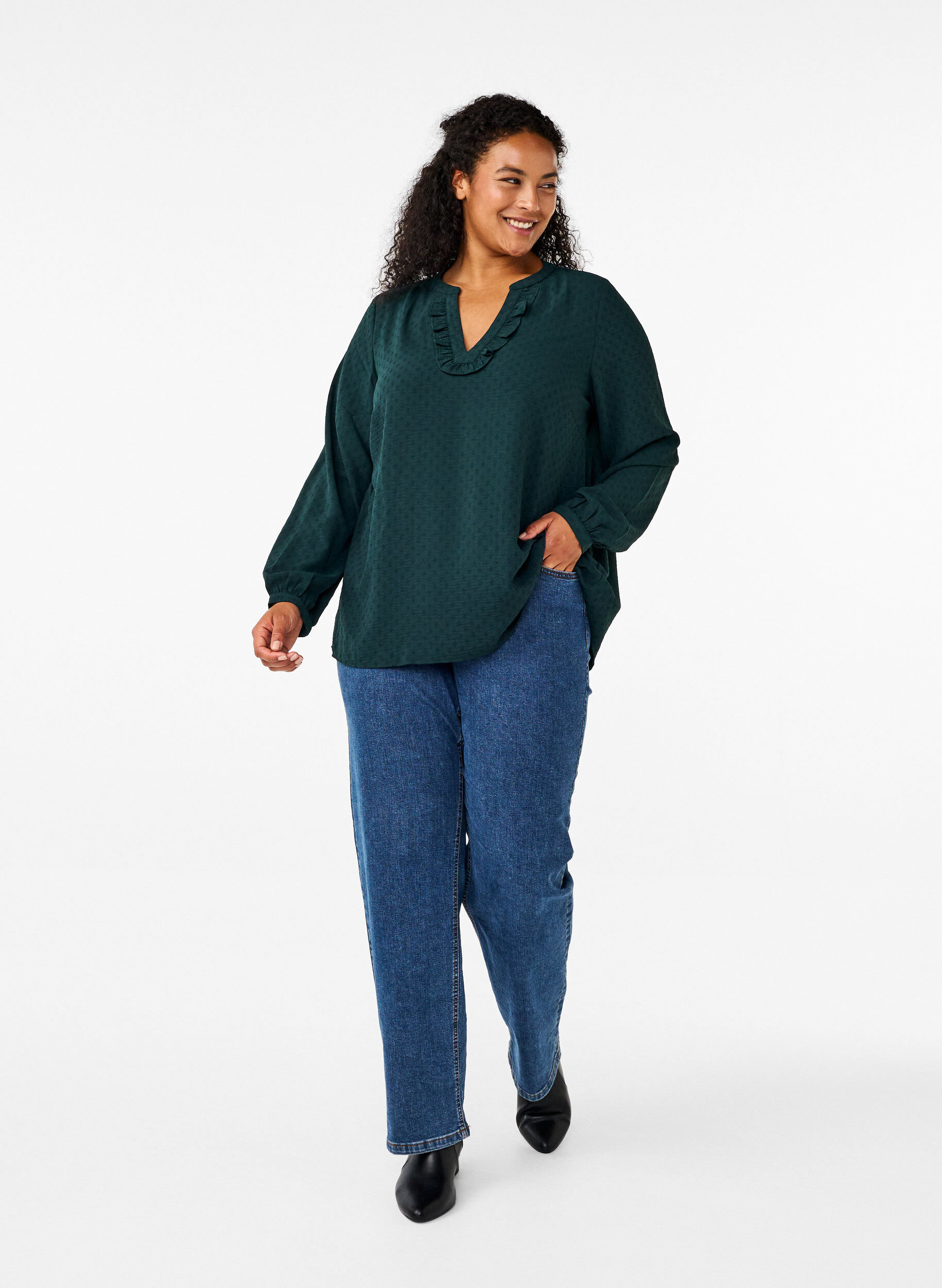 Zizzi Pitk&auml;hihainen pusero, Scarab, Model image number 2