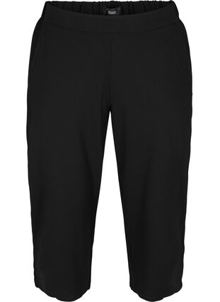 Yksiväriset culottes-housut taskuilla , Black, Packshot image number 0